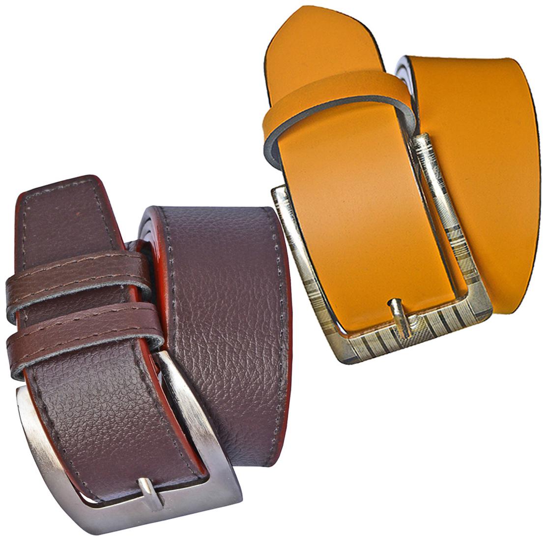 

Sunshopping Men s Brown And Tan Synthetic Belt
