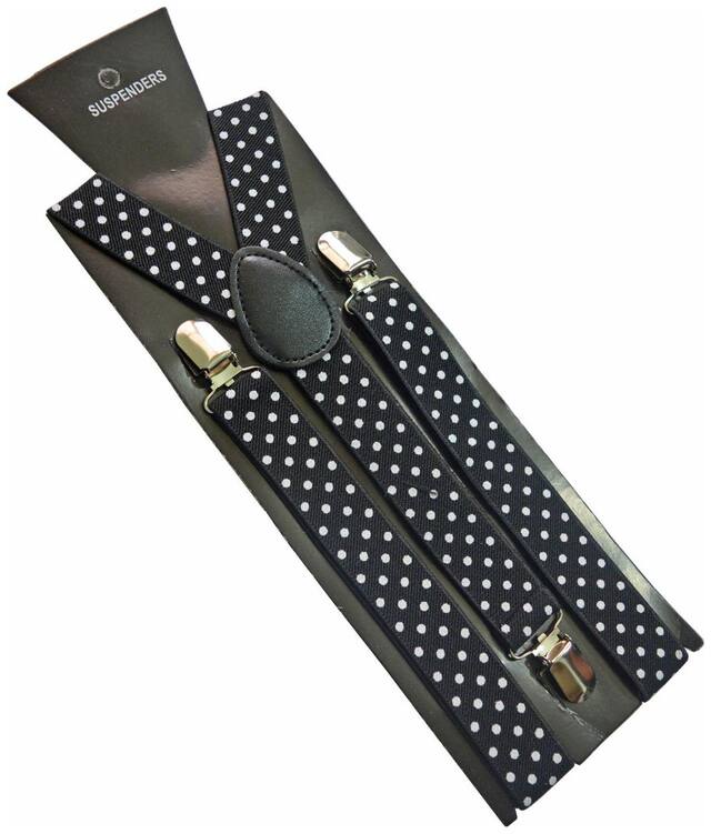 Sunshopping men's multi coloured elastic adjustable suspender  (pack of one)