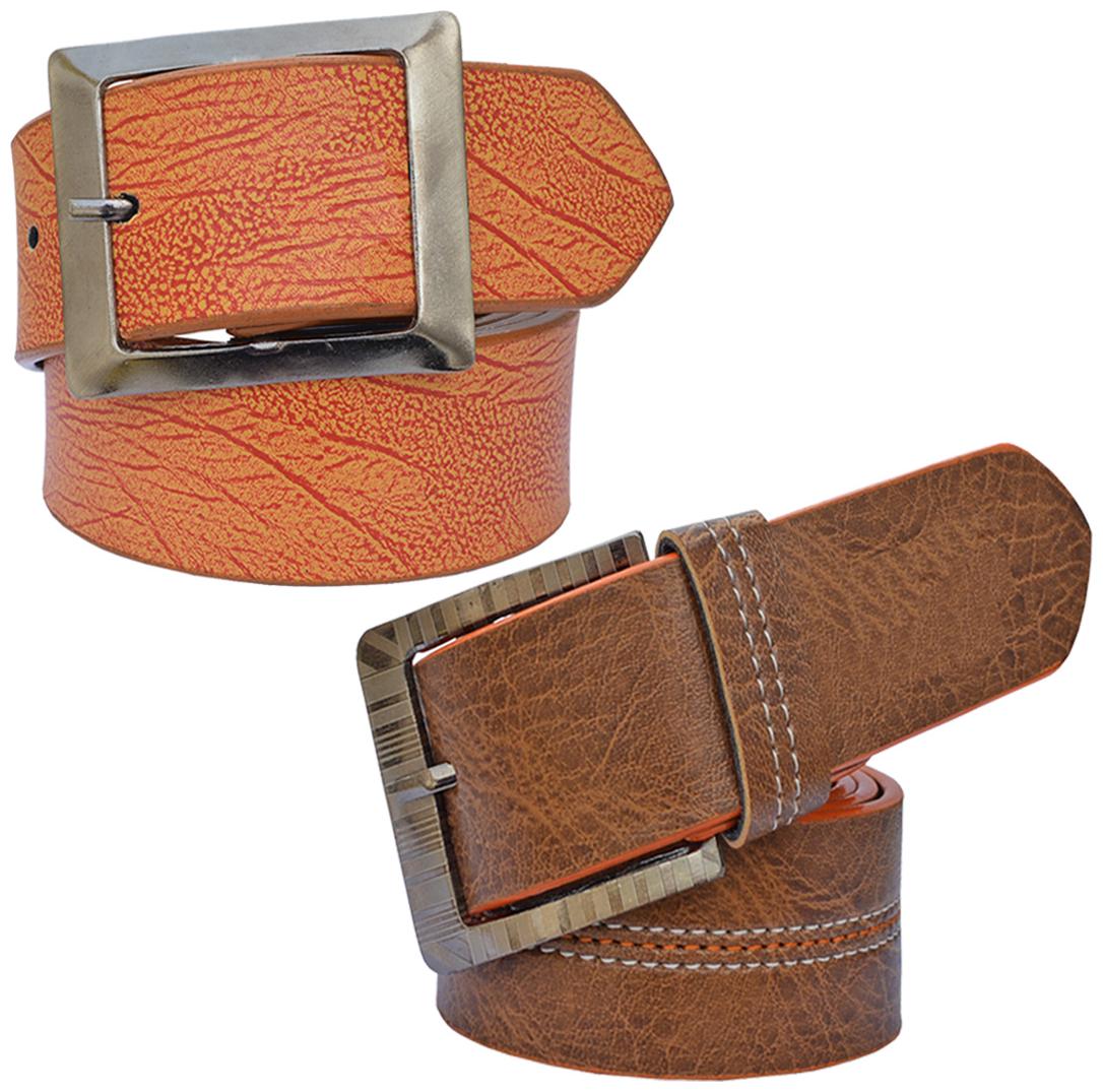 

Sunshopping men s Tan Synthetic belts combo