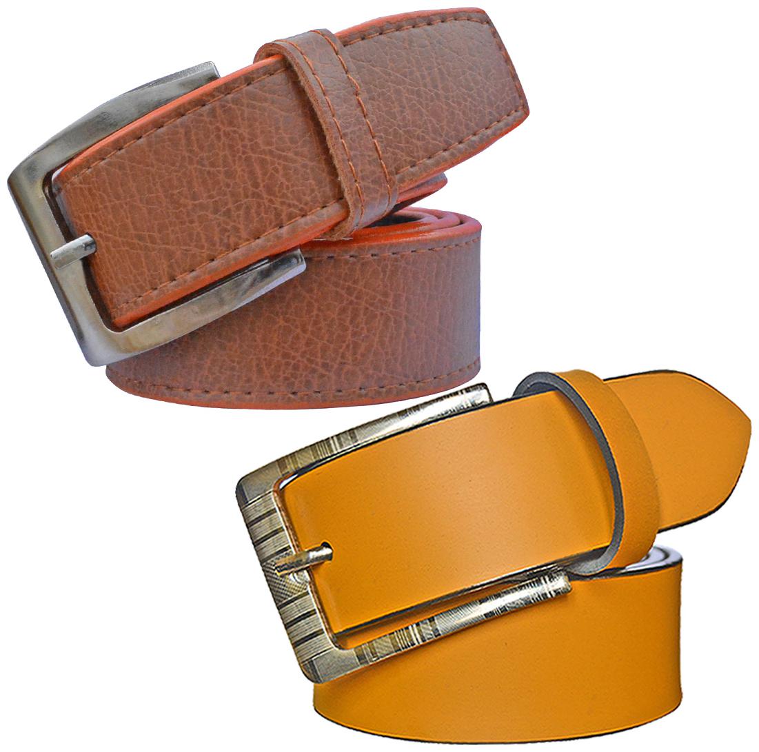 

Sunshopping Men s Tan and Brown Synthetic Belt