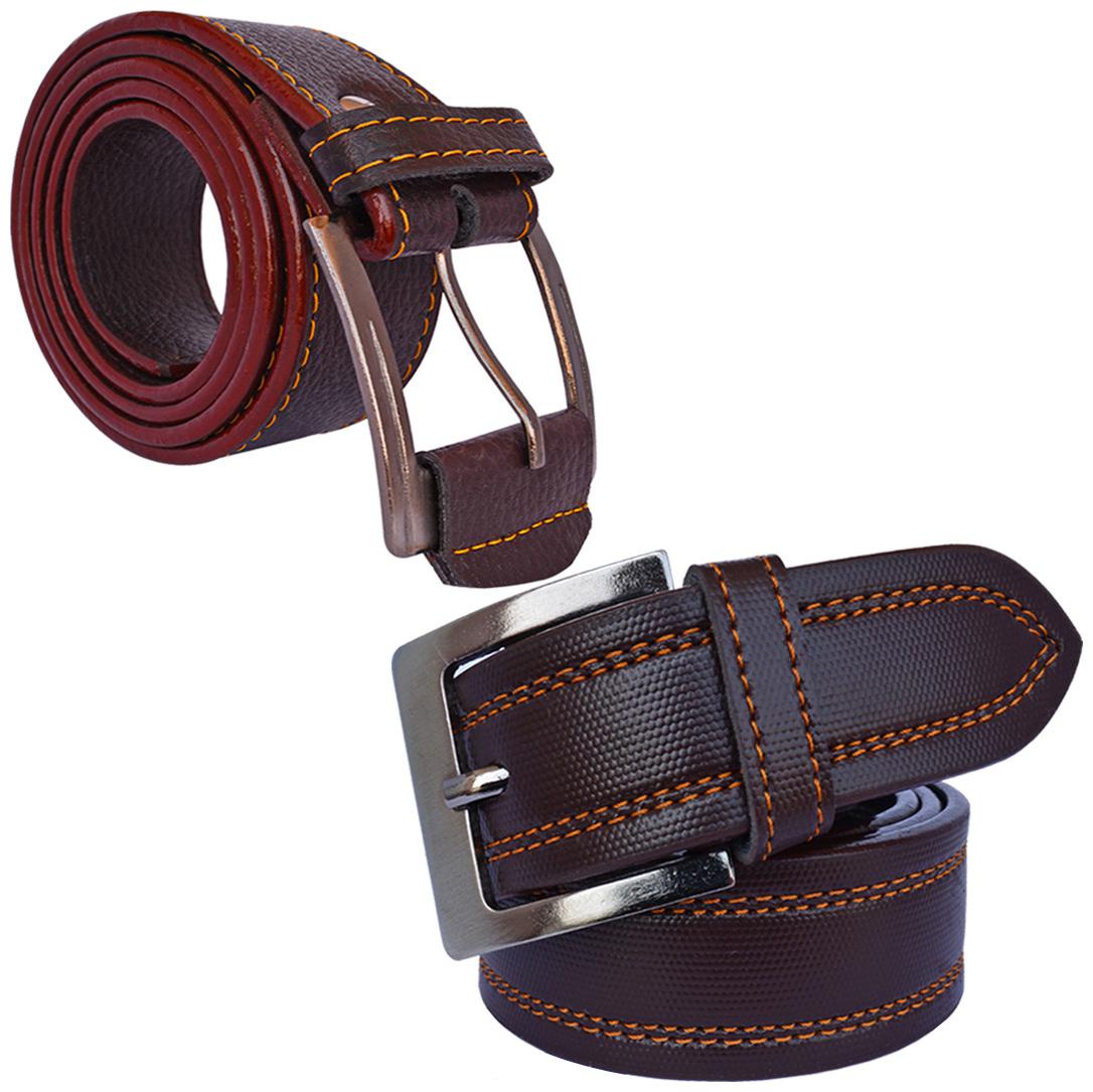 

Sunshopping men s Brown Leatherite belts combo