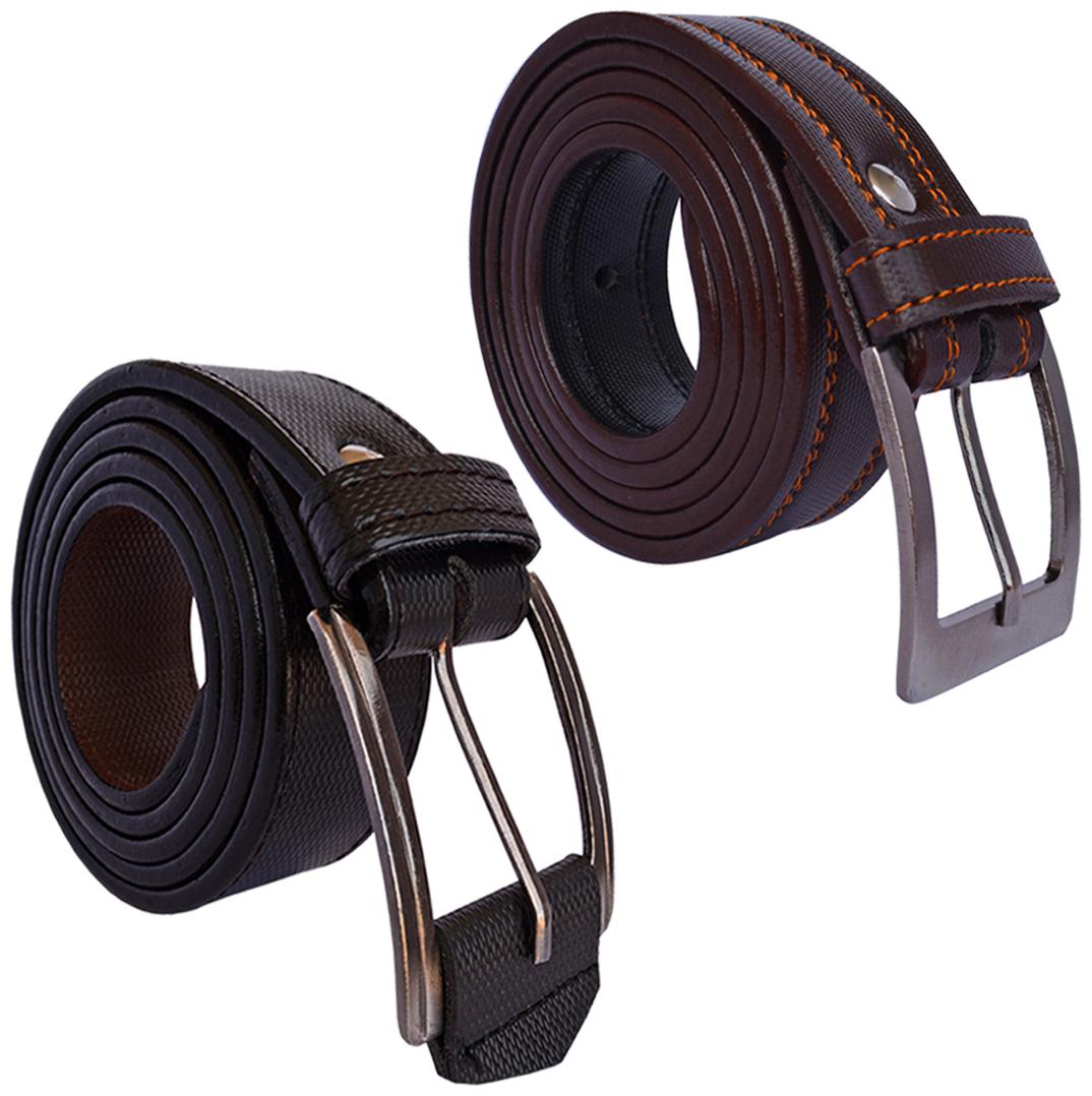 

Sunshopping men s Black and Brown belts combo