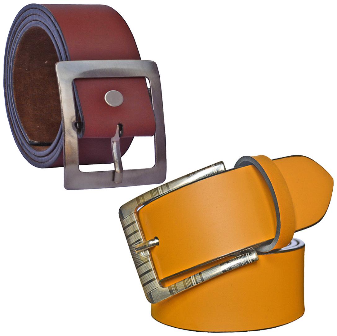 

Sunshopping Men s Brown And Tan Synthetic Belt