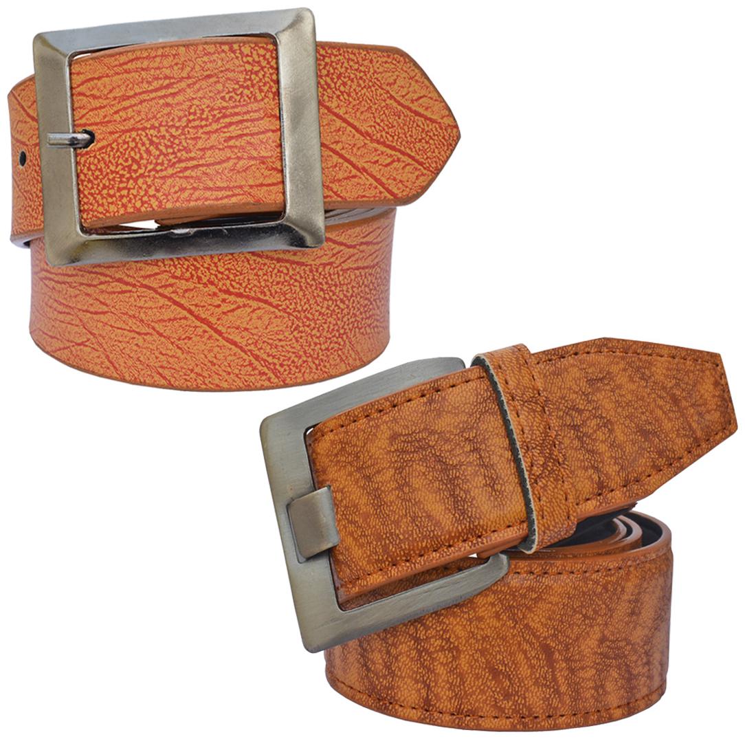 

Sunshopping men s tan leatherite needle pin point buckle belt size from 28 to 38 (pack of two)