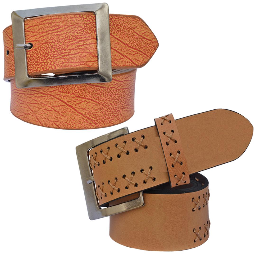 

Sunshopping men s Tan Synthetic belts combo