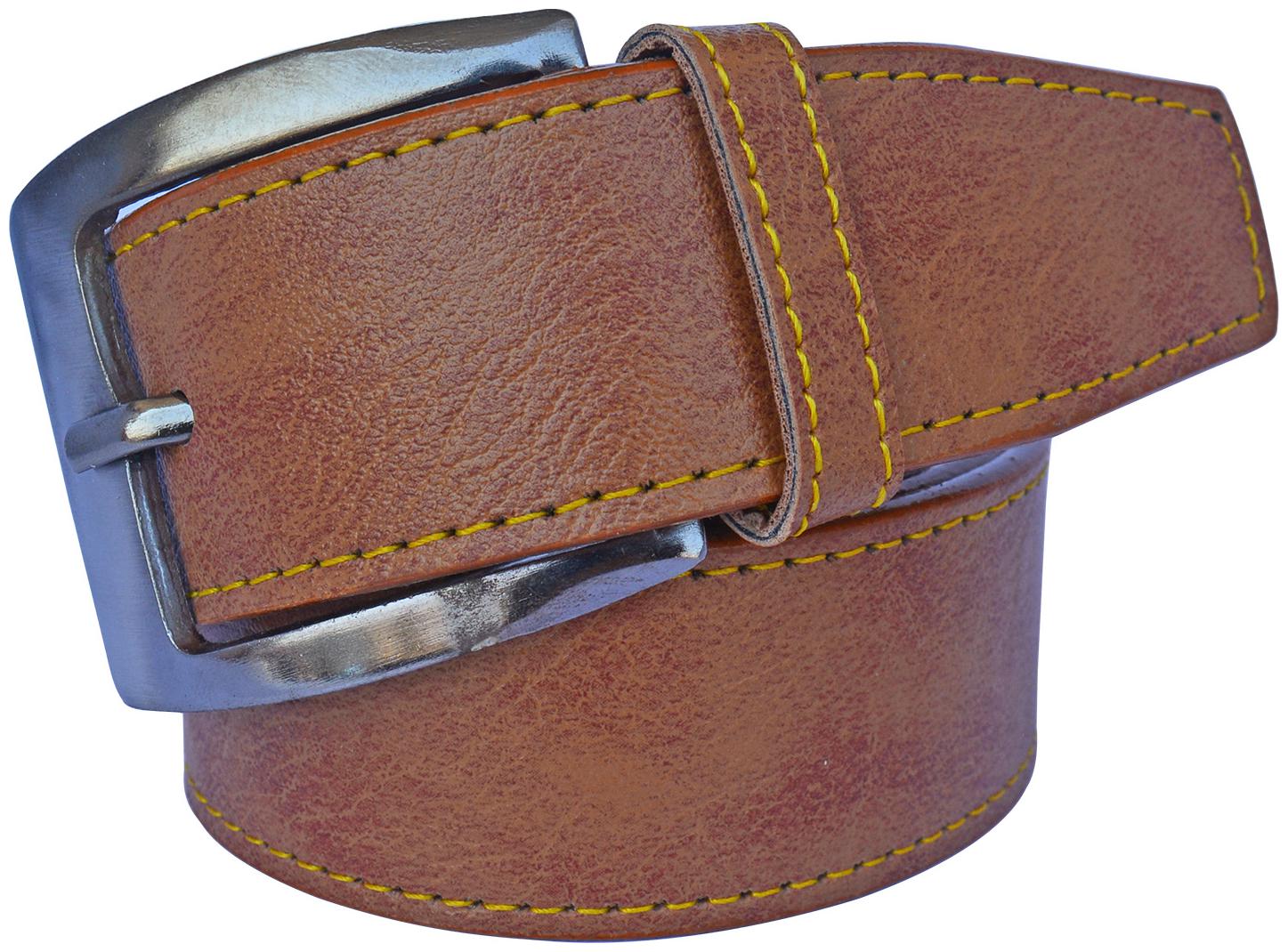 

Sunshopping Men s Brown Leatherite Needle Pin Point Buckle Belt
