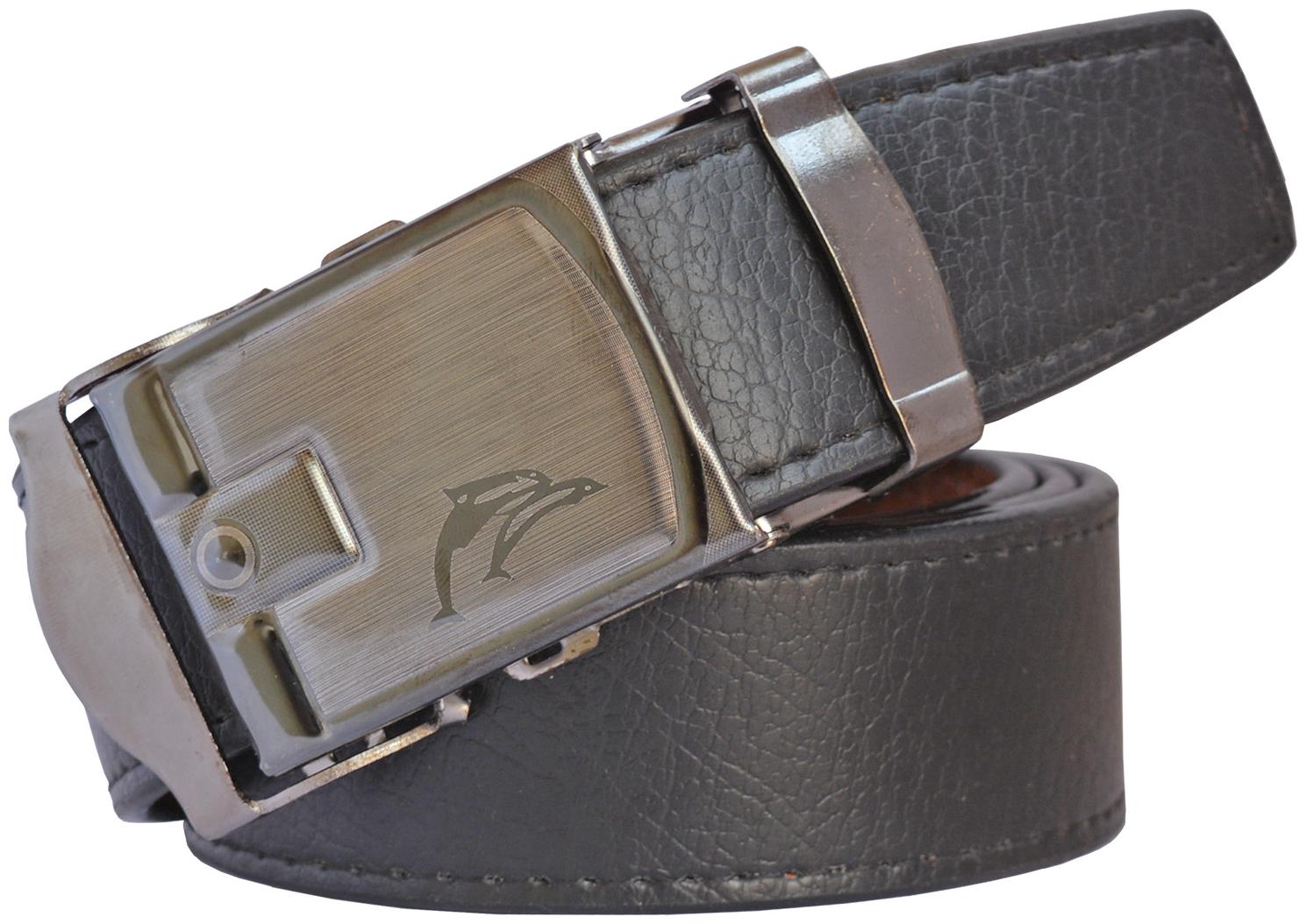 

Sunshopping men s Black Auto Lock Buckle Leatherite belt