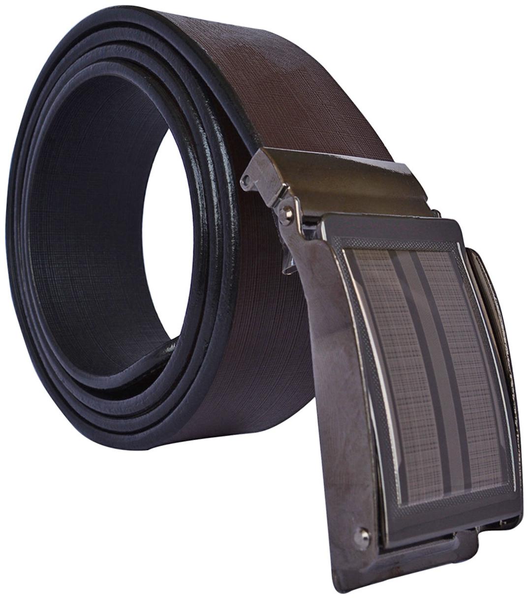 

Sunshopping Men s Brown Leather Auto Lock Buckle Belt