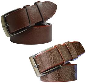 Men Synthetic Leather Belts ( Brown )