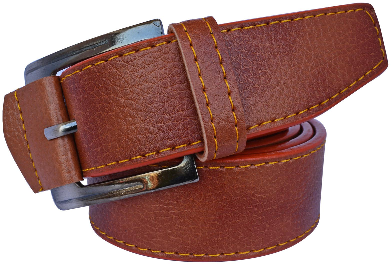

Sunshopping men s Tan Needle pin Point Buckle Leatherite belt