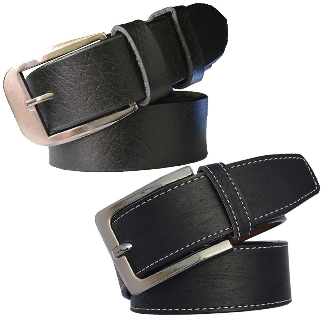 

Sunshopping men s Black Leatherite belts combo