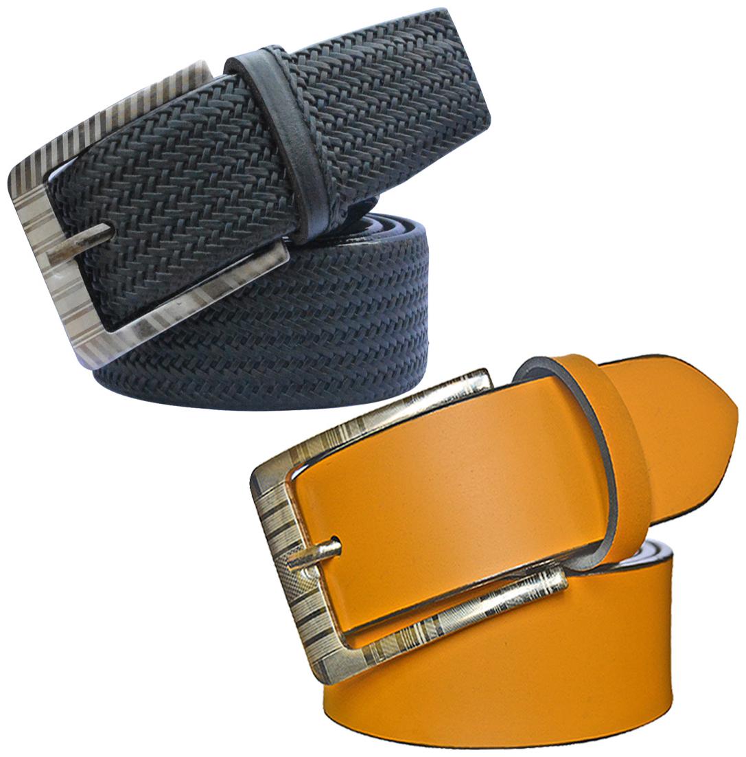

Sunshopping Men s Black And Tan Synthetic Leather Belt
