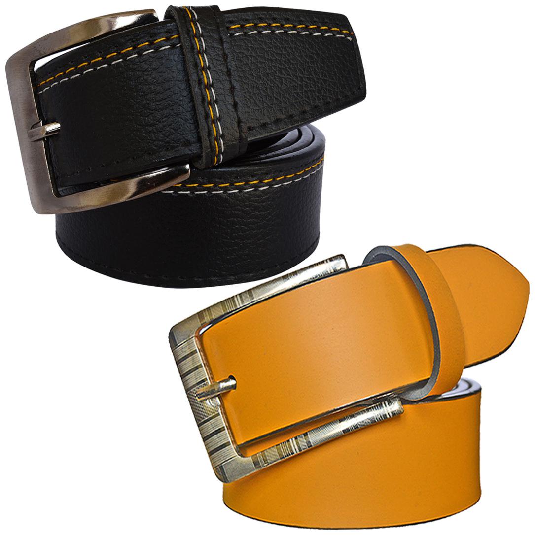 

Sunshopping Men s Black And Tan Synthetic Belt