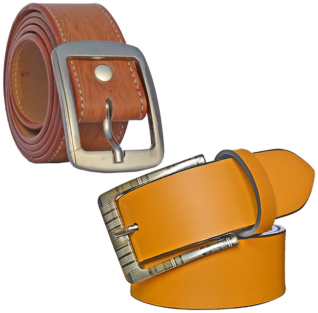 

Sunshopping Men s Tan Synthetic Leather Belt
