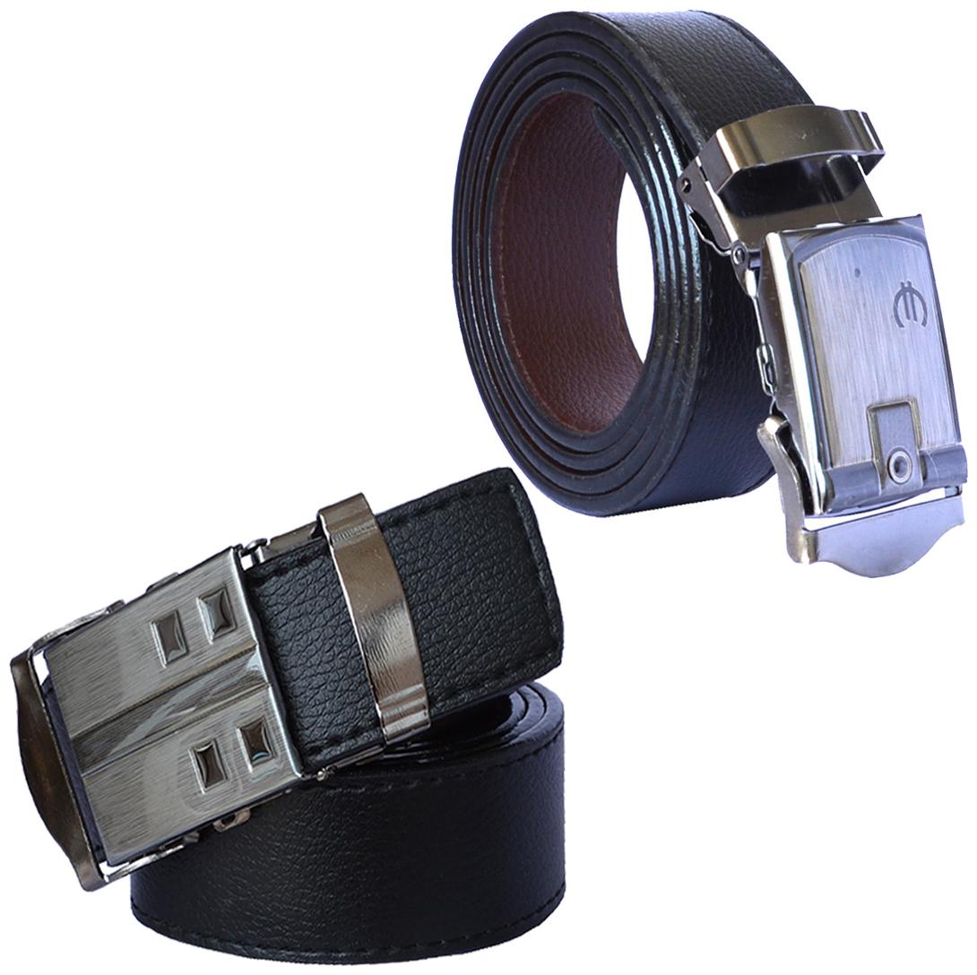 

Sunshopping Men s Black Synthetic Auto Lock Buckle Belt