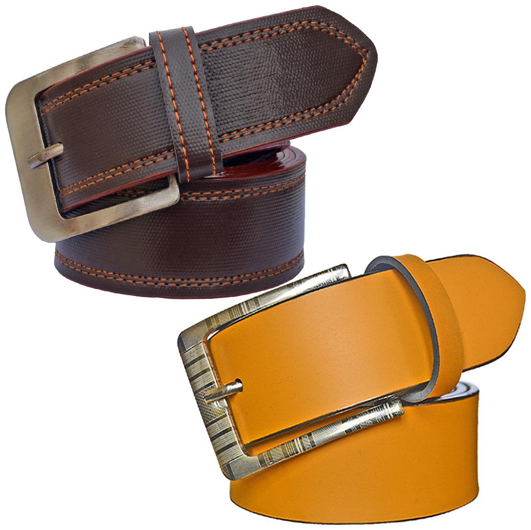 

Sunshopping Men s Brown And Tan Synthetic Belt