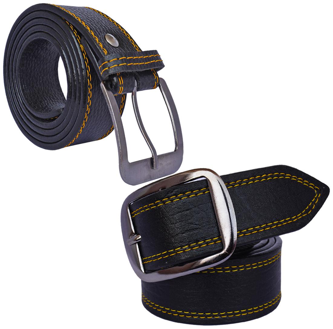 

Sunshopping men s Black Leatherite belts combo