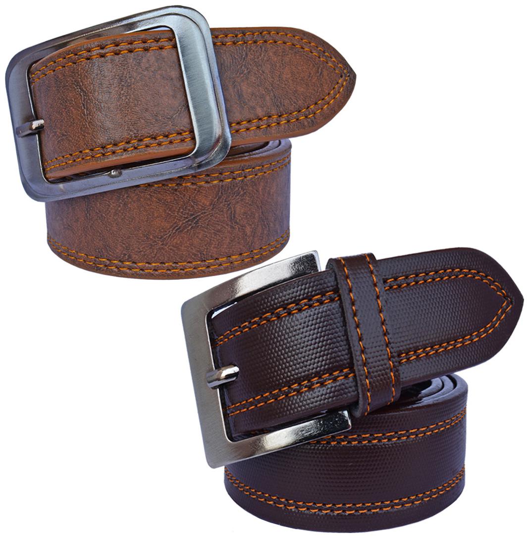 

Sunshopping men s Brown Leatherite belts combo