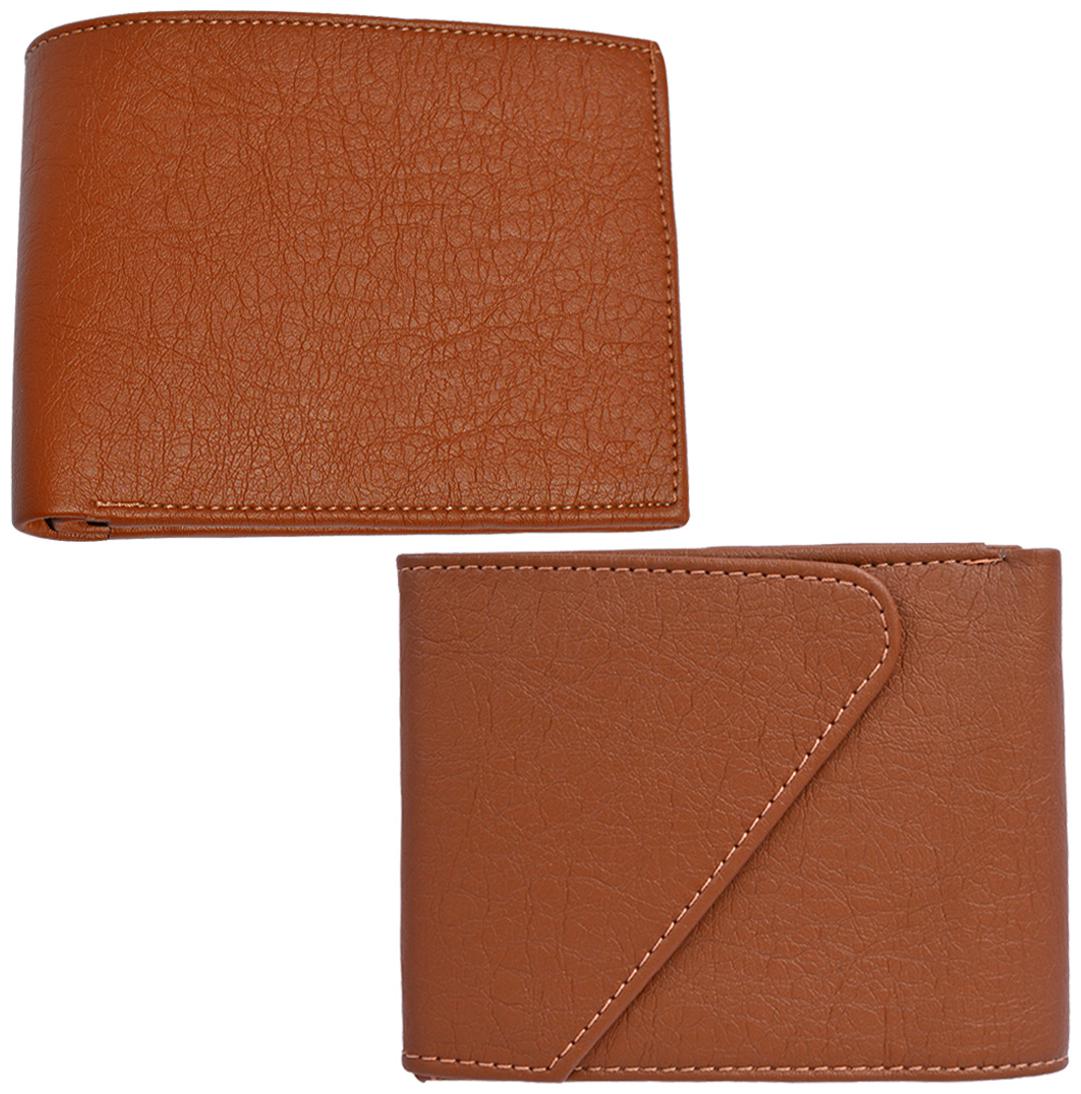 

Sunshopping Men Tan Synthetic leather Bi-Fold Wallet ( Pack of 2 )