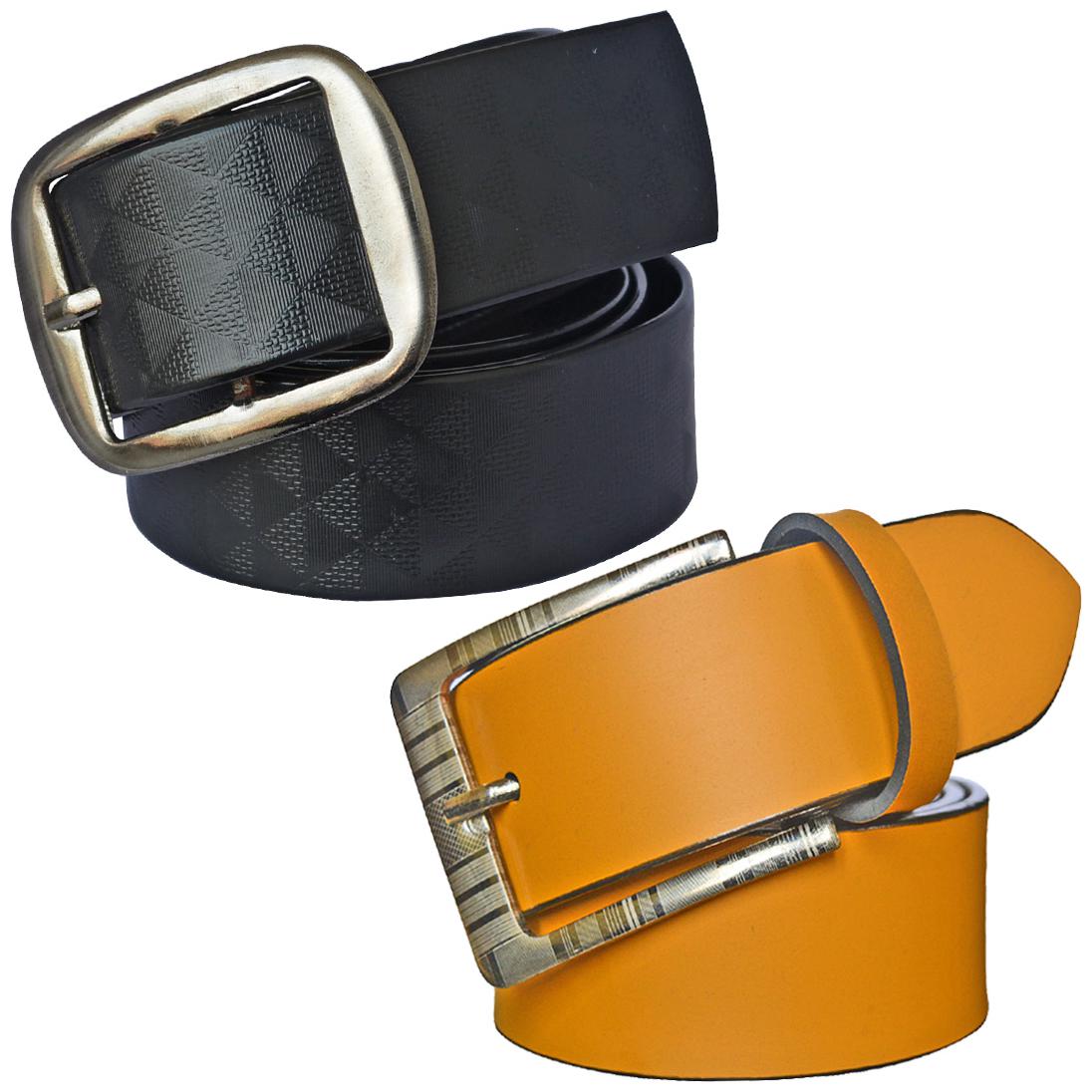 

Sunshopping Men s Black And Tan Synthetic Belt