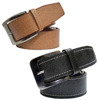 Sunshopping men's Balck and Tan Leatherite belts combo