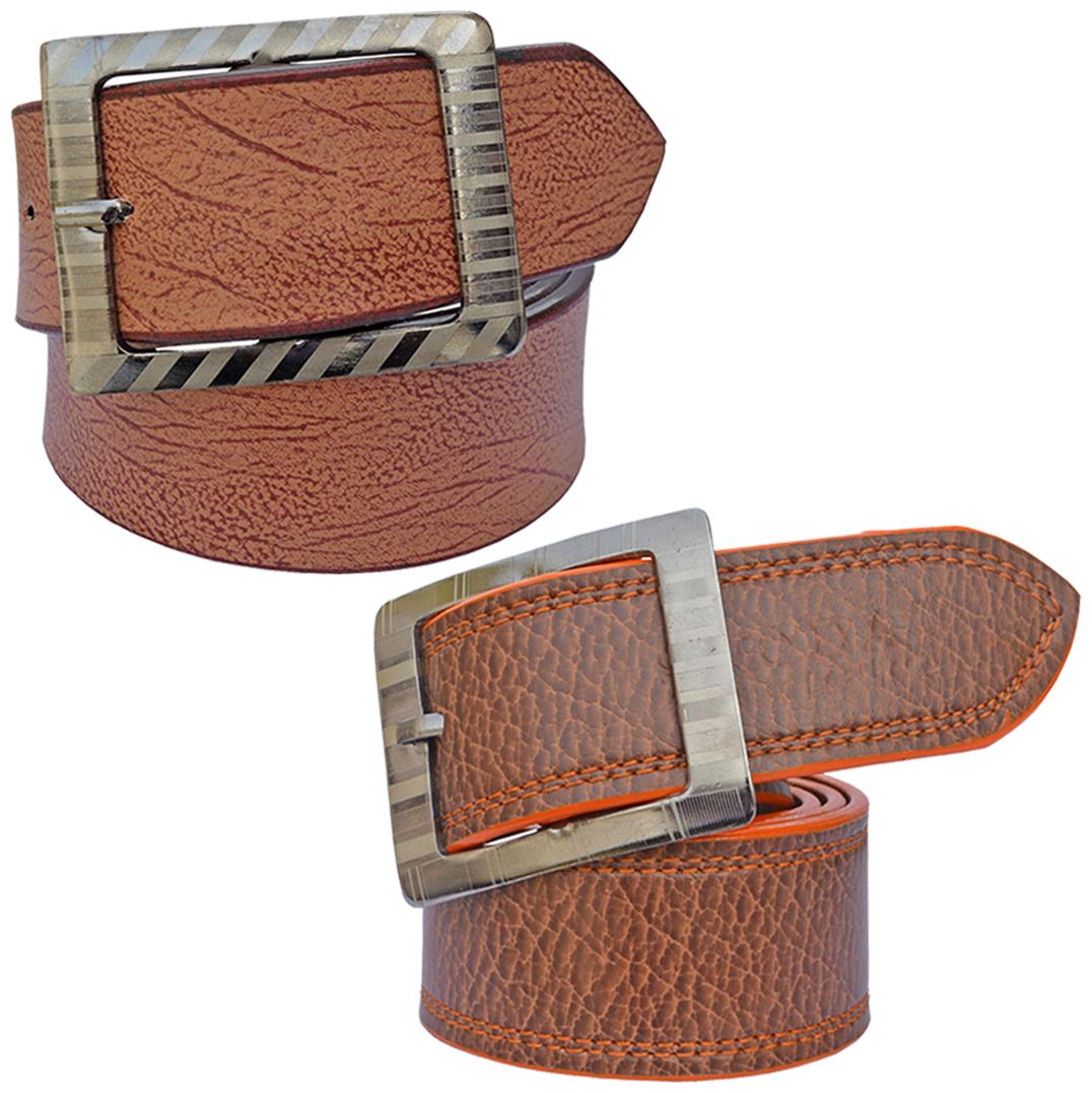 

Sunshopping Men s Brown And Tan Synthetic Belts Combo