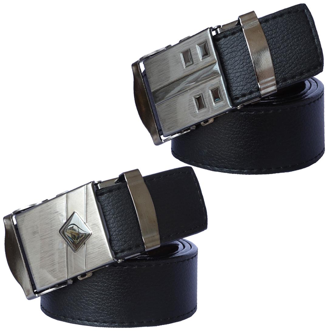 

Sunshopping Men s Black Synthetic Auto Lock Buckle Belt