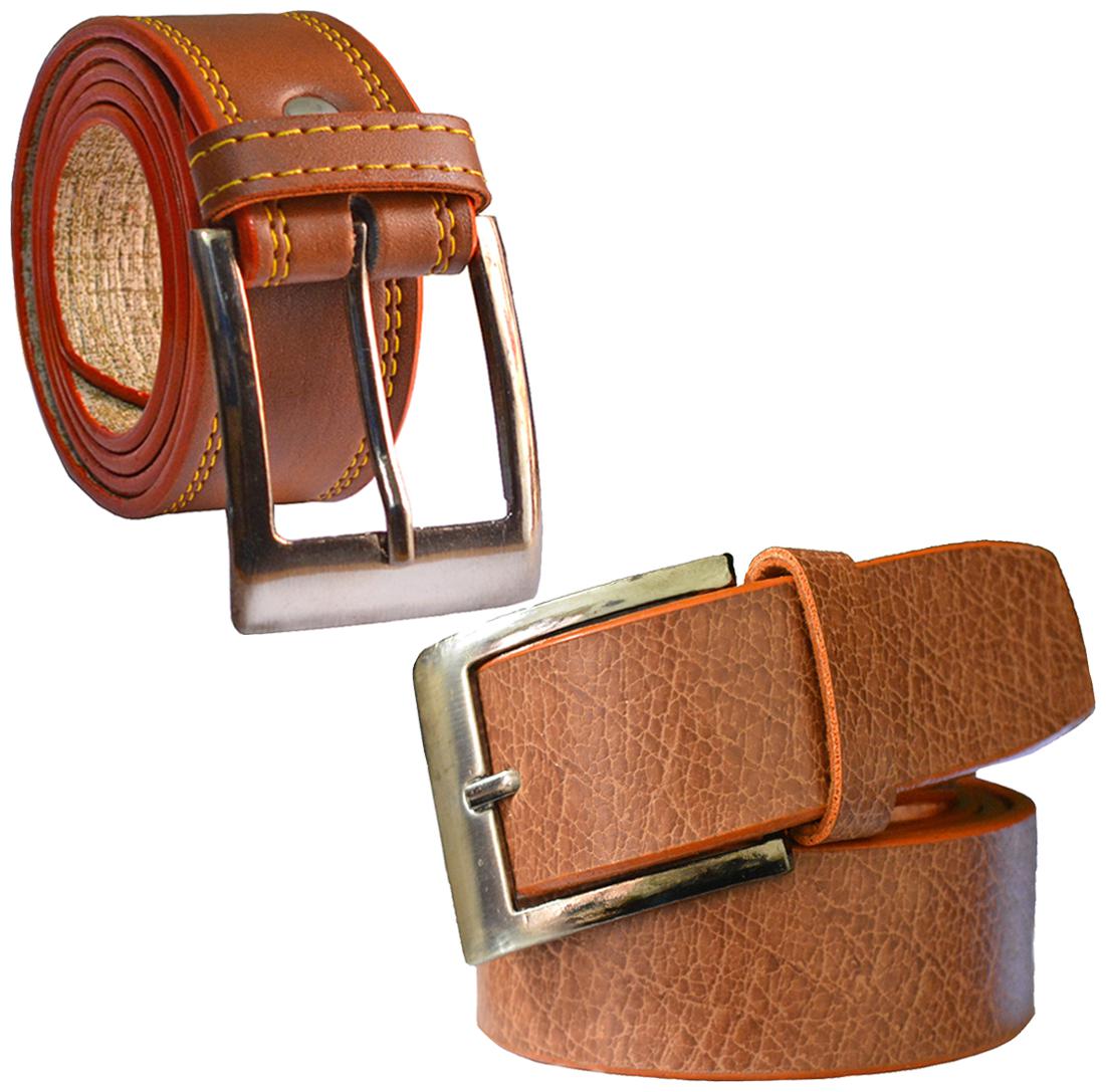 

Sunshopping men s Tan Leatherite belts combo