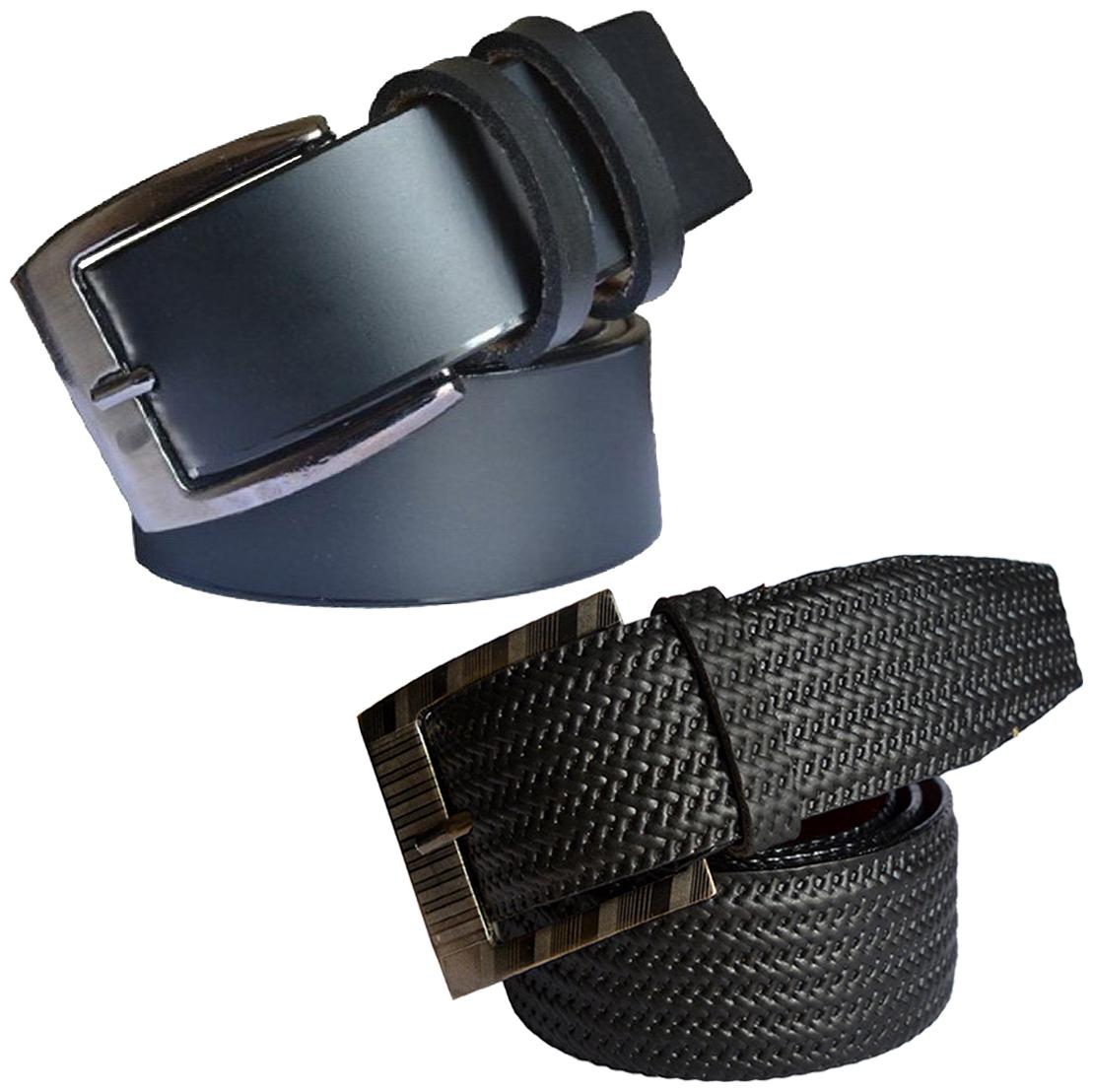 

Sunshopping men s Black Leatherite belts combo