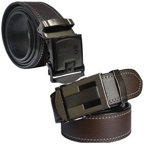 Men Synthetic Leather Belts ( Brown )