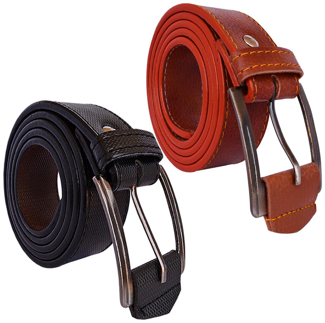 

Sunshopping men s Black and Tan belts combo