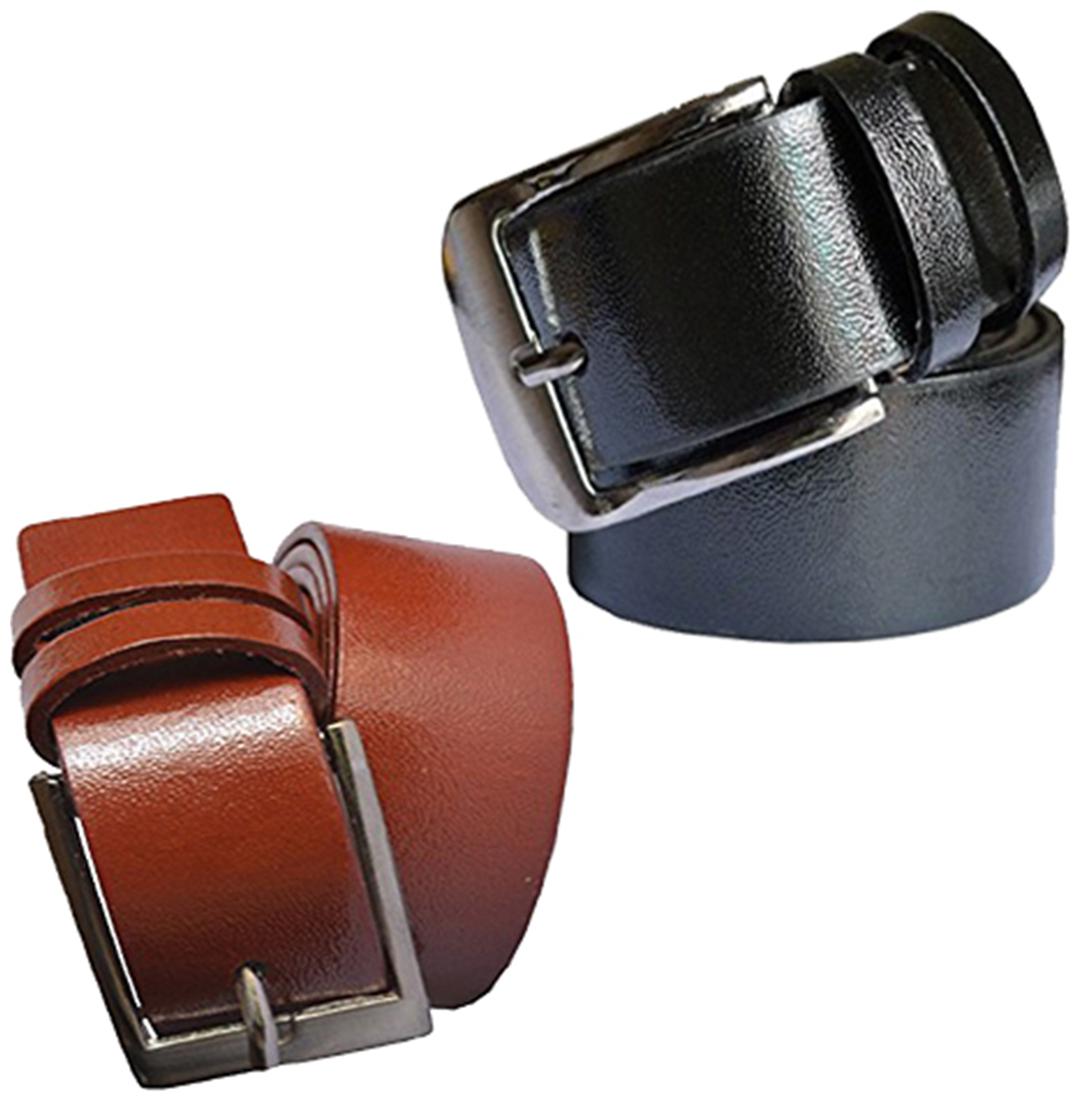 

Sunshopping men s black and Brown leatherite pin point buckle belts combo