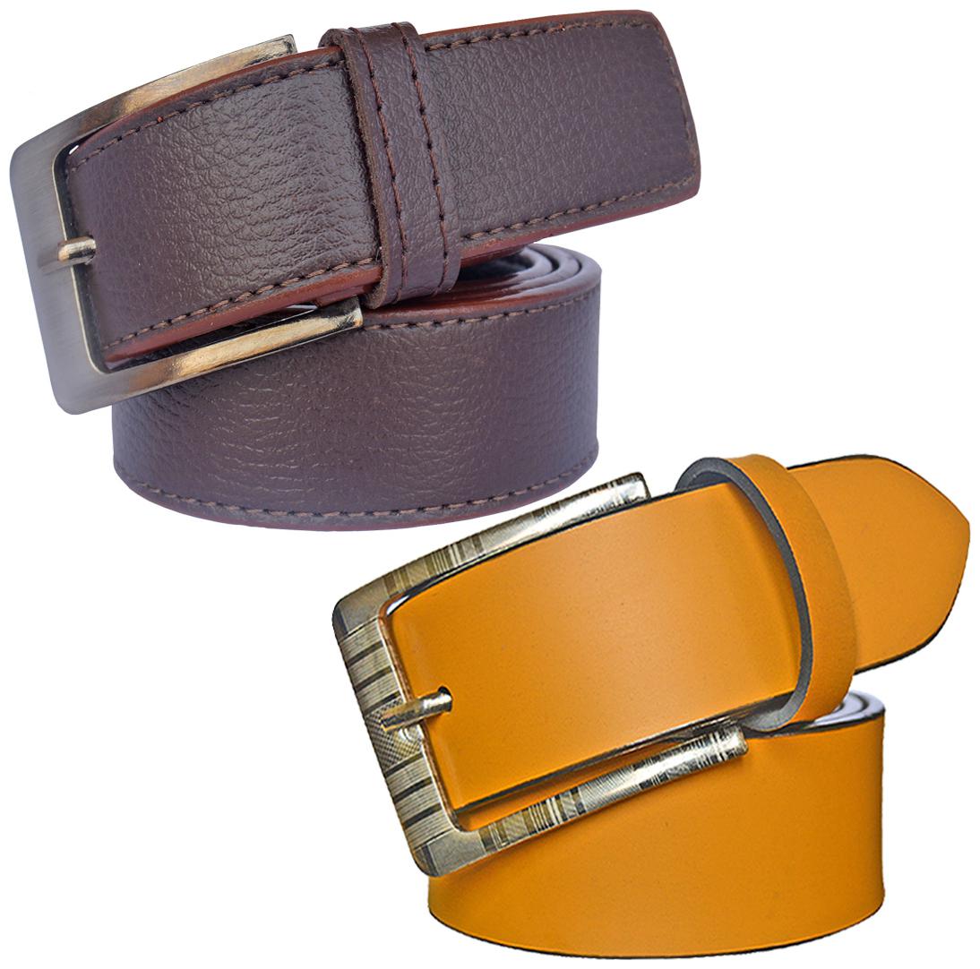 

Sunshopping Men s Brown And Tan Synthetic Belt