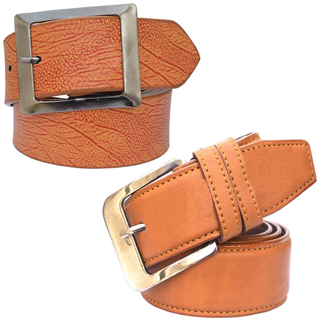 

Sunshopping men s Tan Synthetic belts combo