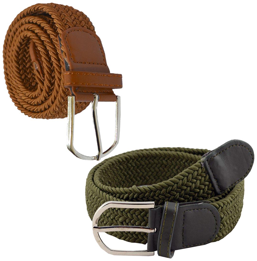 

Sunshopping Men Green And Brown Elastic Belt