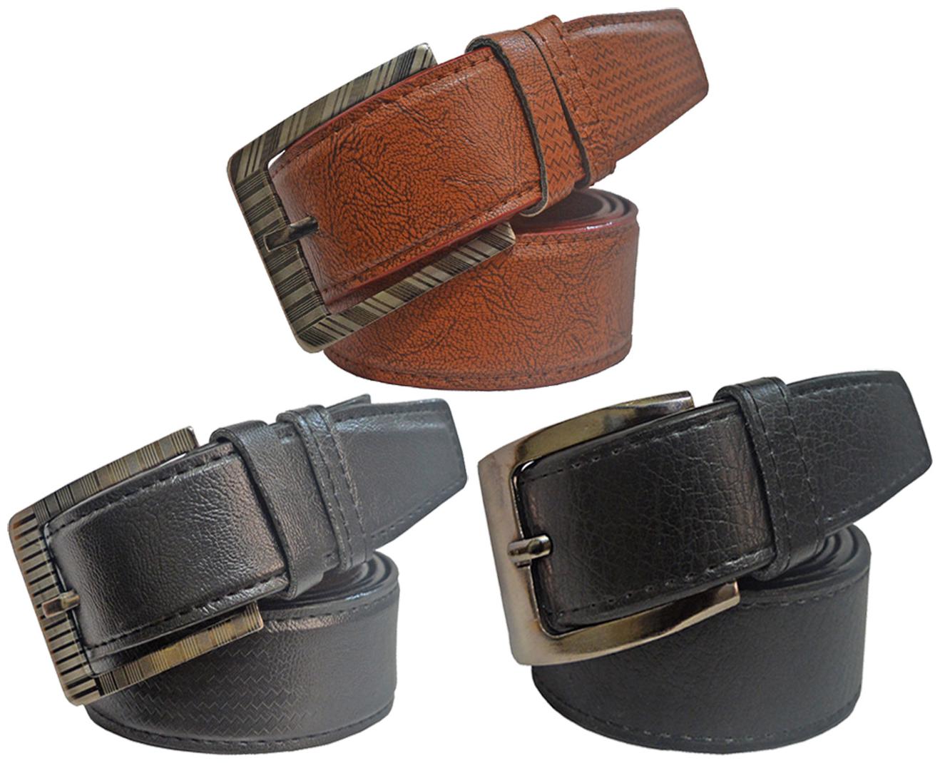 

Sunshopping men s multicolor leatherite needle pin point buckle belt size from 28 to 38 (pack of three)