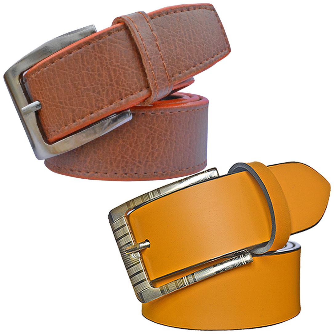 

Sunshopping Men s Tan and Brown Synthetic Belt