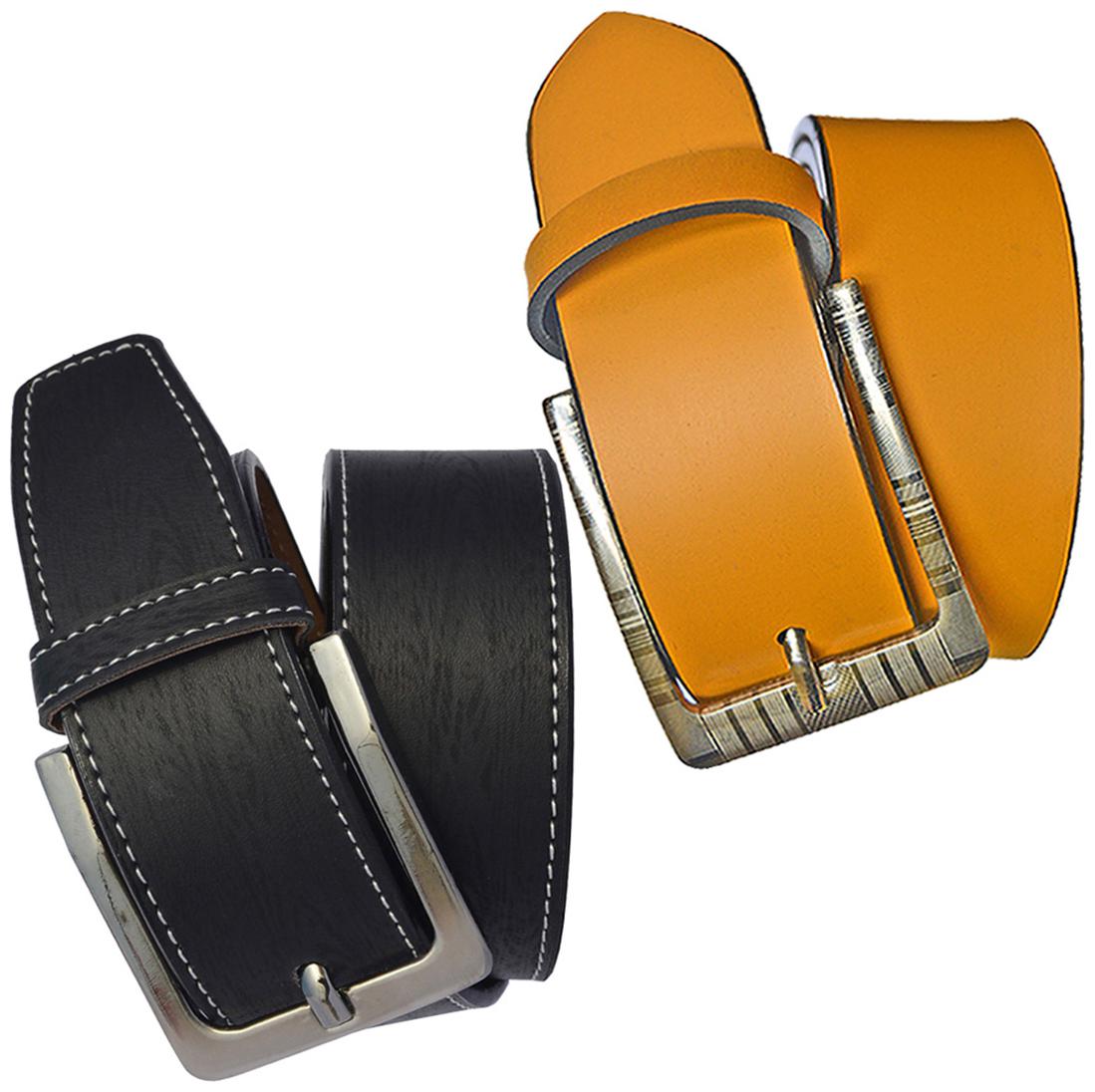 

Sunshopping Men s Black And Tan Synthetic Belt