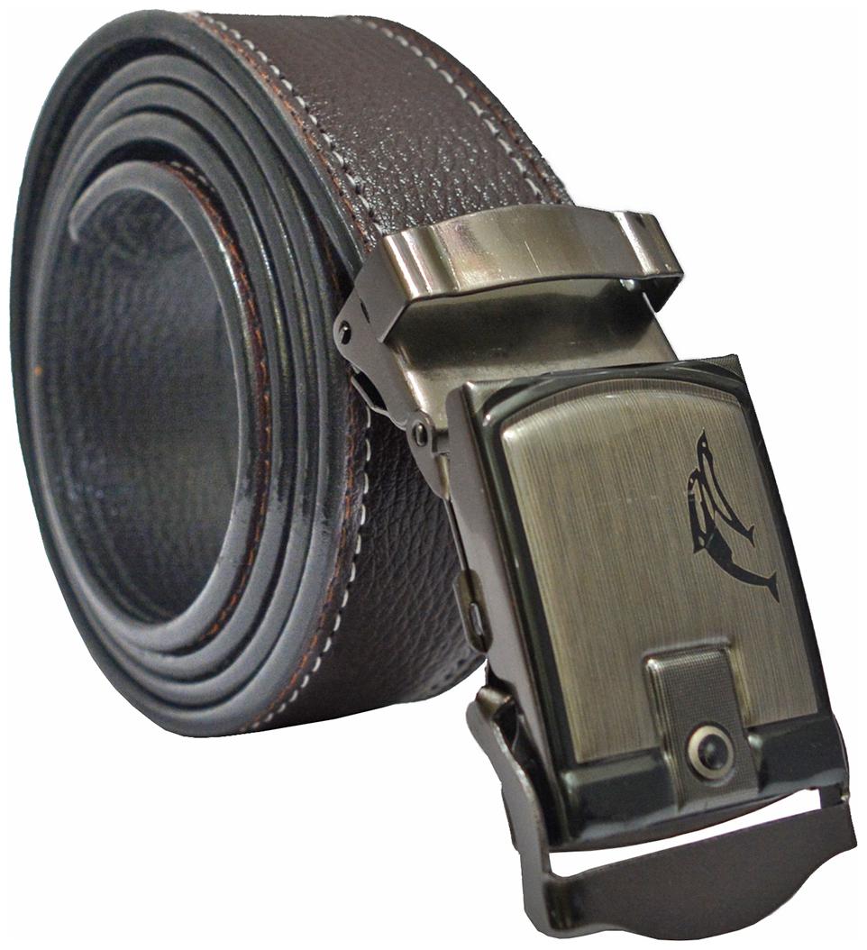 

Sunshopping men s brown leatherite auto lock buckle belt (size from 28 to 42 )