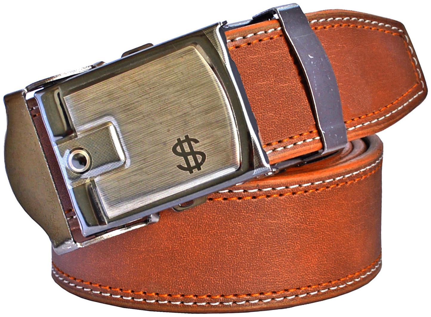 

Sunshopping men s Tan Auto Lock Buckle Leatherite belt