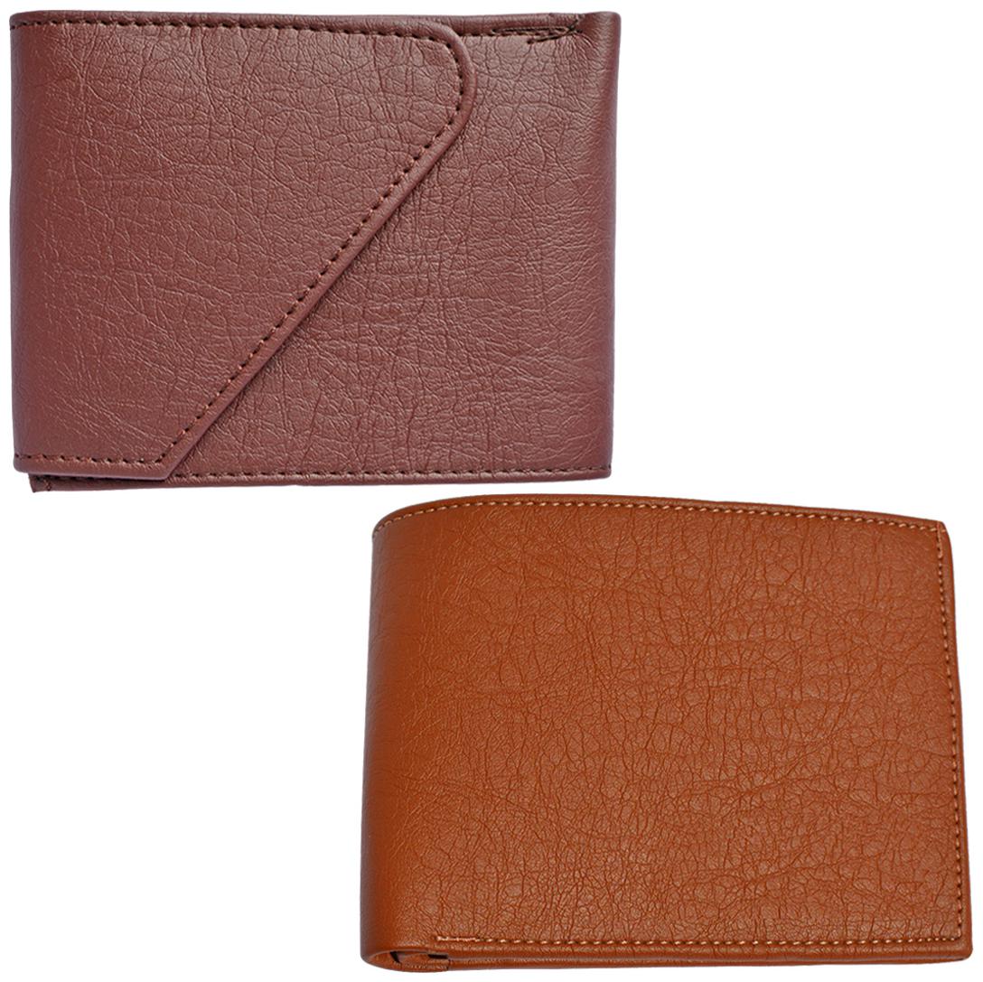 

Sunshopping Men Tan Brown Synthetic leather Bi-Fold Wallet ( Pack of 2 )