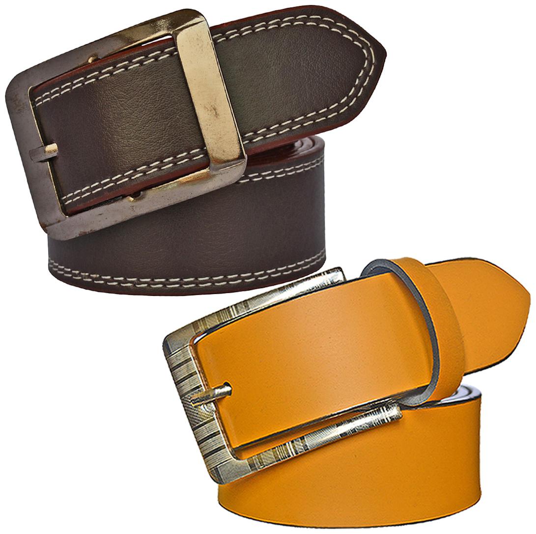

Sunshopping Men s Brown And Tan Synthetic Belt