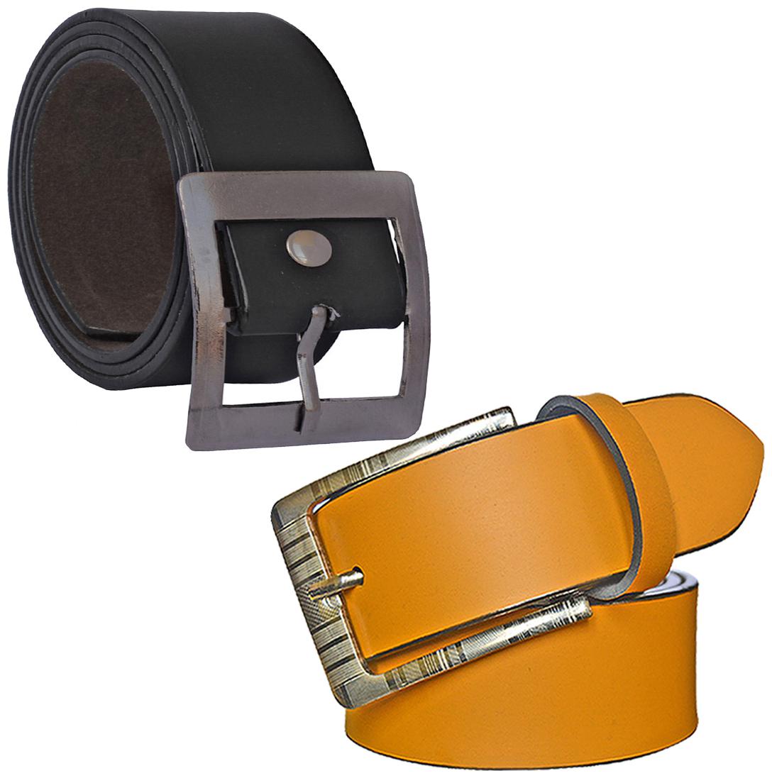 

Sunshopping Men s Black And Tan Synthetic Belt