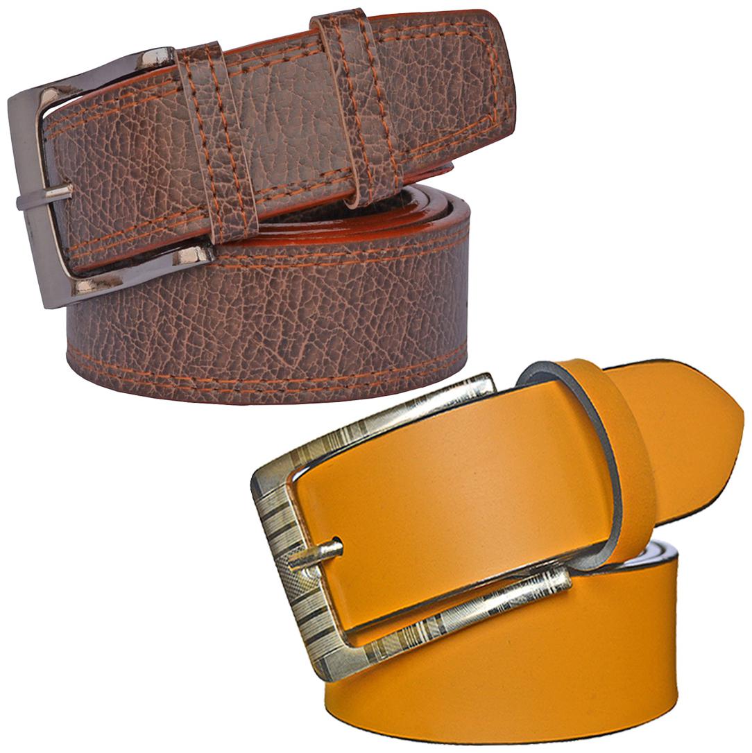 

Sunshopping Men s Brown And Tan Synthetic Belt