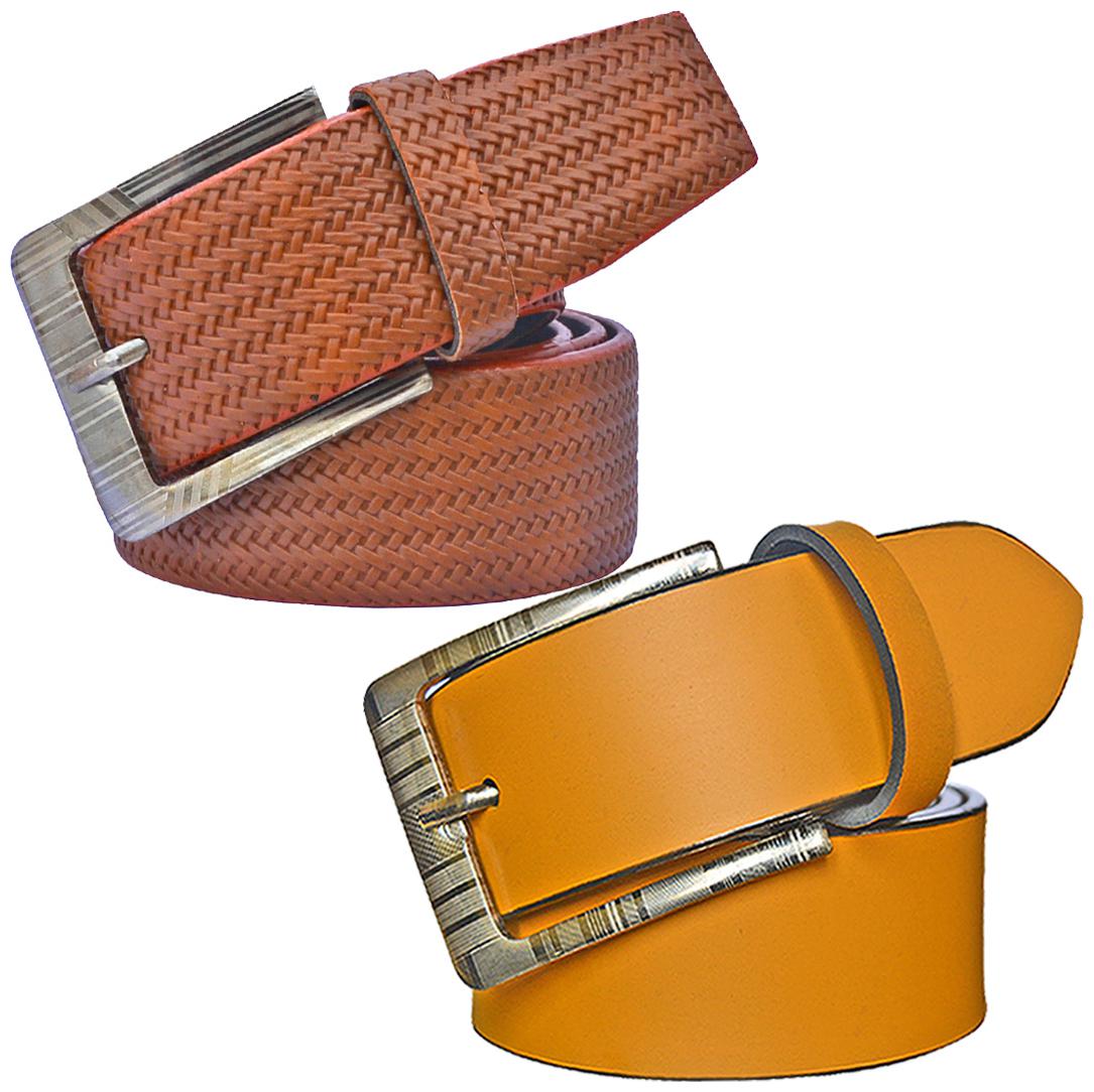

Sunshopping Men s Tan and Brown Synthetic Belt