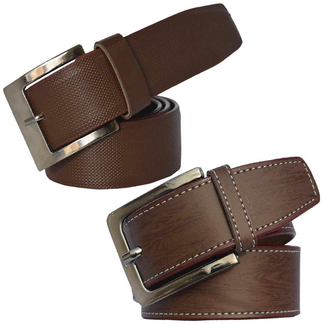 

Sunshopping men s Brown Leatherite belts combo