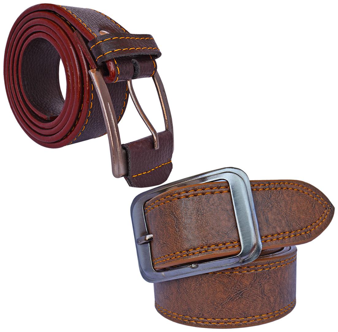 

Sunshopping men s Brown Leatherite belts combo