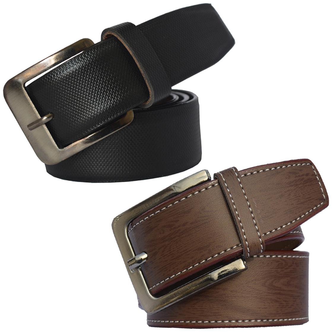 

Sunshopping men s Black and Brown belts combo