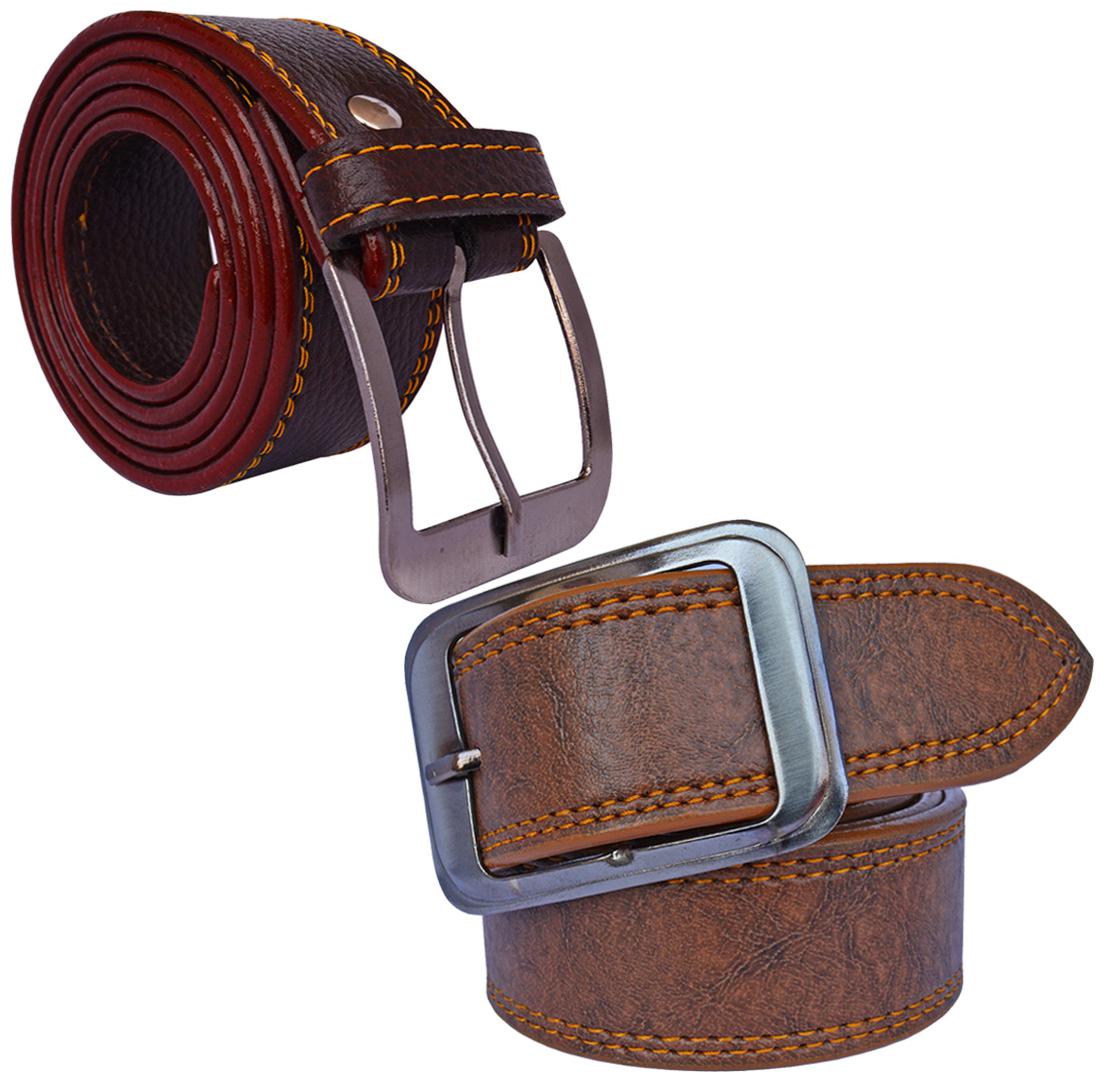 

Sunshopping men s Brown Leatherite belts combo