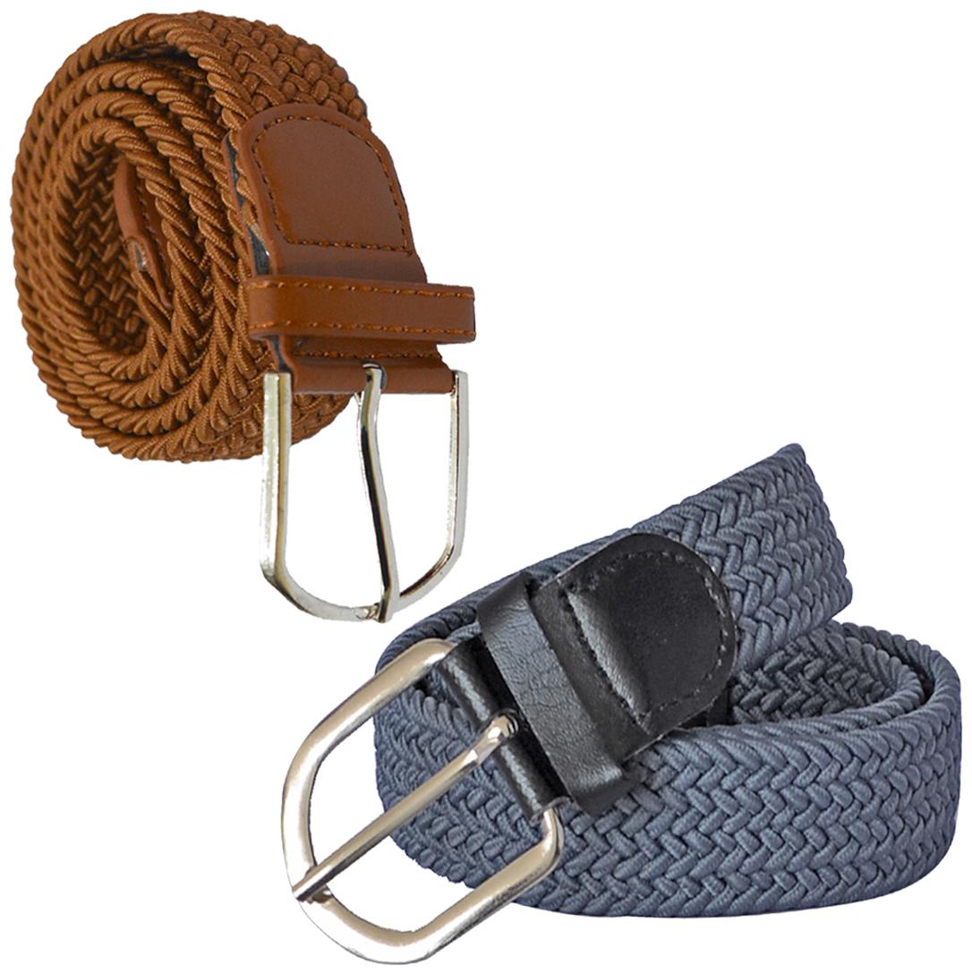 

Sunshopping Men Grey And Brown Elastic Belt